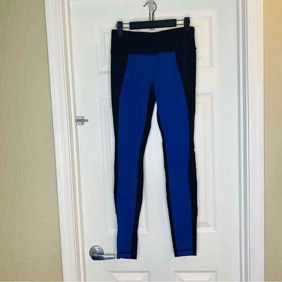 Lululemon Athletica Wunder Under Colour Blocked Limitless Blue Black Size 6 - Picture 1 of 8
